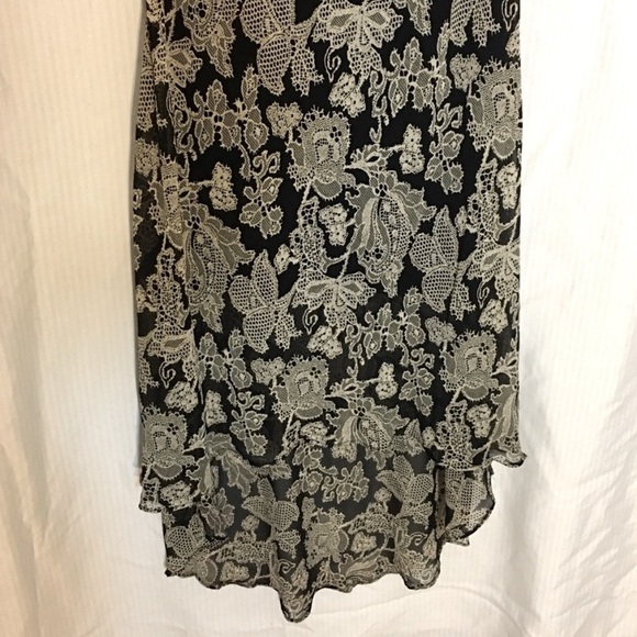 NWT Black Jessica Howard Hi-Lo Lace Patterned Maxi Dress Size 14 - Picture 5 of 8